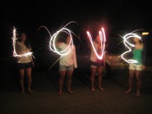 Celebratory (and affectionate) sparklers for July 4th.