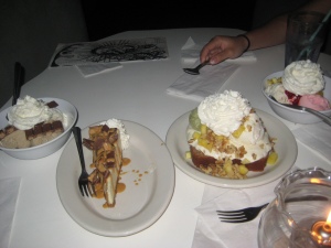 "Go big or go home" effectively applied to our dessert selections.